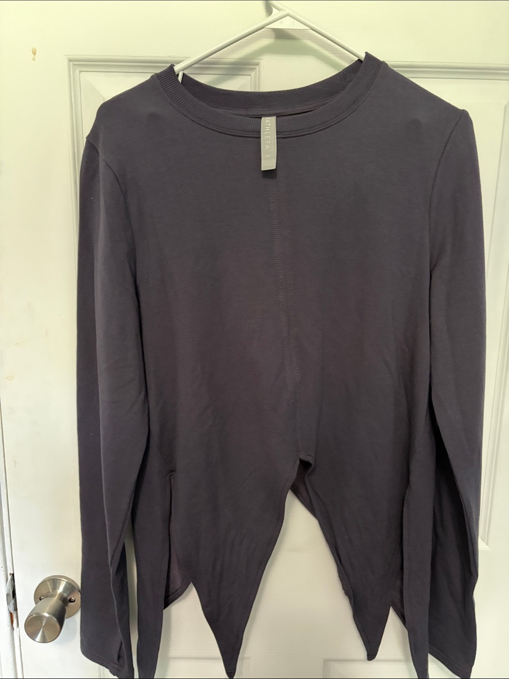 Athleta Long Sleeve Pointed Hem Tee in Dark Charcoal